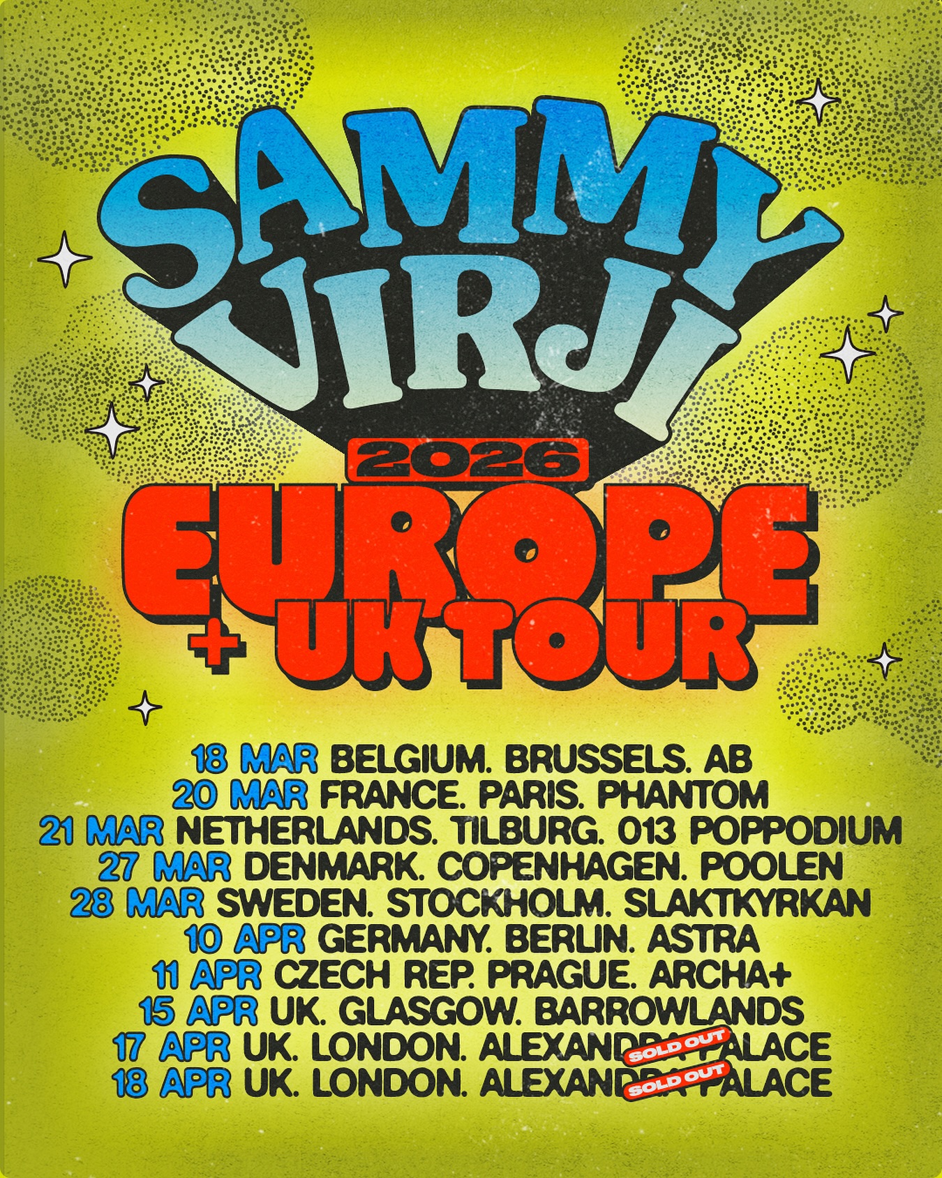 Sammy Virji Tour Poster 2026